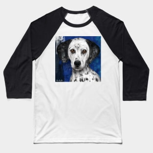 Painting of a Cute Dalmatian Dog Staring Directly at You Baseball T-Shirt